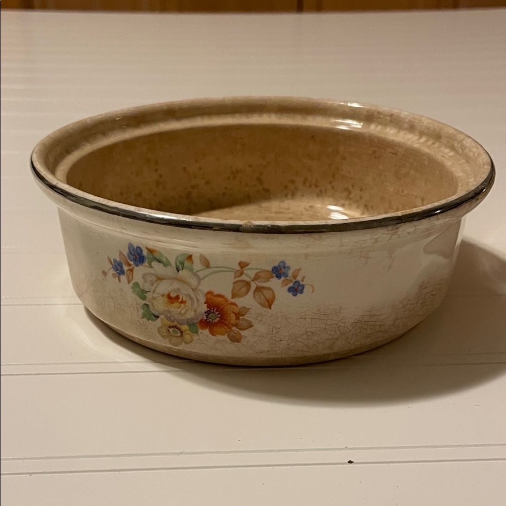 Vintage Floral Ceramic Baking Dish